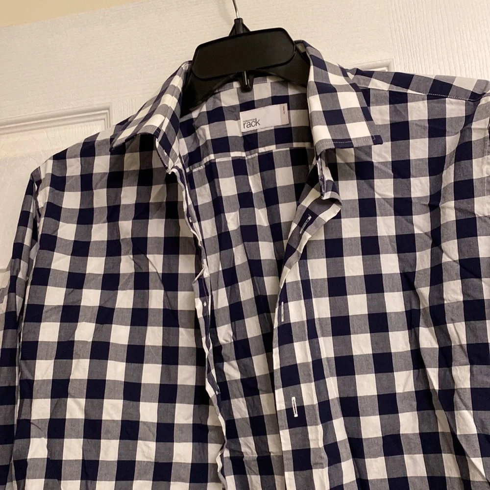 Slim fit nordstrom rack blue and white casual button down - Picture 3 of 3